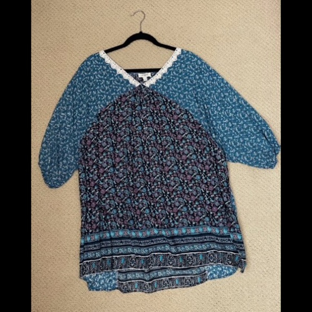 Umgee Woman 3/4 sleeve Multi-Print Dress
